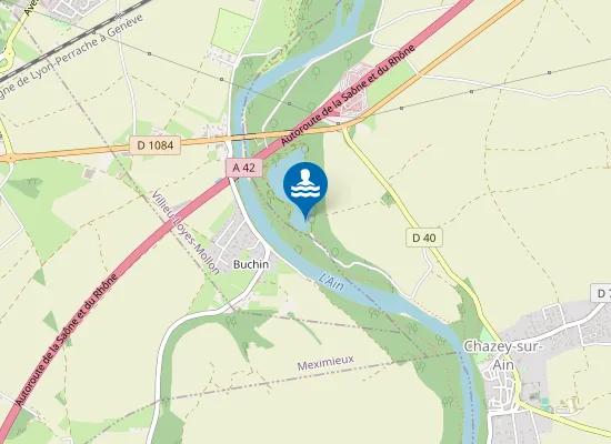 Map of CHAZEY-SUR-AIN - PLAN D'EAU COMMUNAL EN AVAL DU PONT DE CHAZEY