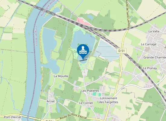 Map of CORMORANCHE - SAONE PLAN D'EAU DE LA BASE DE LOISIRS LA PIERRE THORION