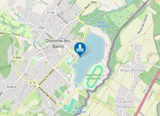 Map of DIVONNE-LES-BAINS - LAC DE DIVONNE