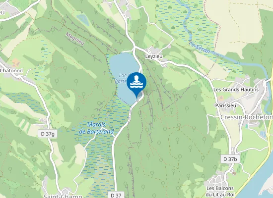 Map of POLLIEU - PLAGE DU LAC DE BARTERAND