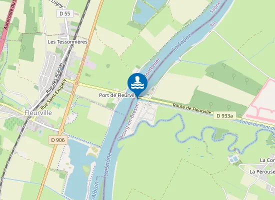 Map of PONT-DE-VAUX - RIVE GAUCHE DE LA SAONE EN AVAL DU PONT DE FLEURVILLE