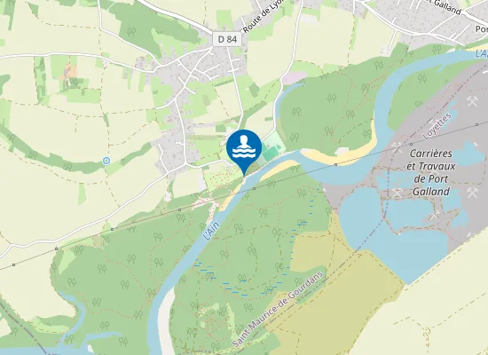 Map of ST-MAURICE-DE-GOURDANS - RIVE DROITE DE L'AIN CAMPING