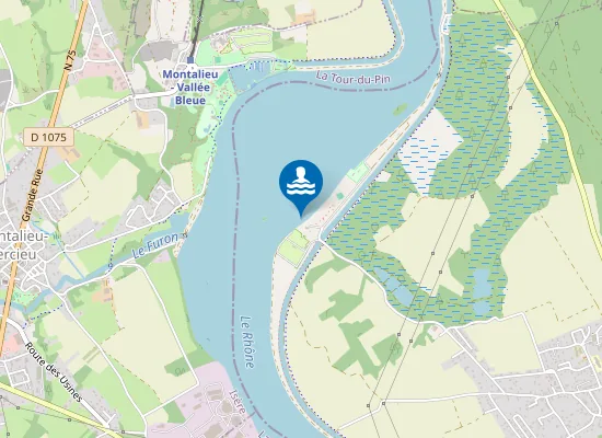 Map of SERRIERES DE BRIORD - PLAGE DU POINT VERT RIVE DROITE DU RHONE