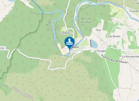 Map of LE CHASSEZAC A LA PLAGE DE MAZET