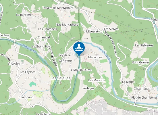 Map of LE CHASSEZAC AU PONT DU NASSIER