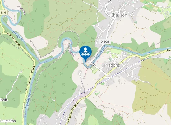 Map of L'ARDECHE A LA PLAGE PRIVEE ISLA COOL DOUCE