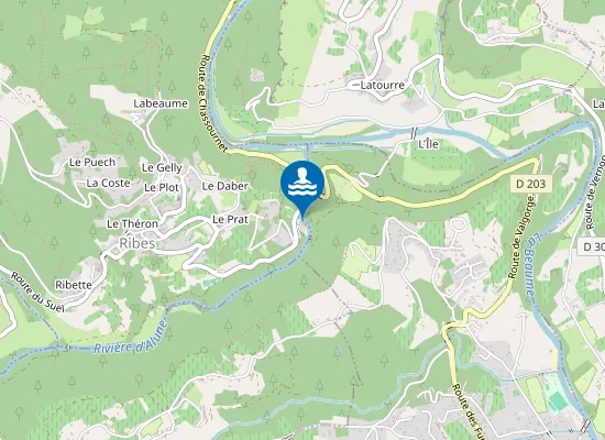 Map of L'ALUNE A LA PLAGE PRIVEE LE MOULIN D'ALUNE