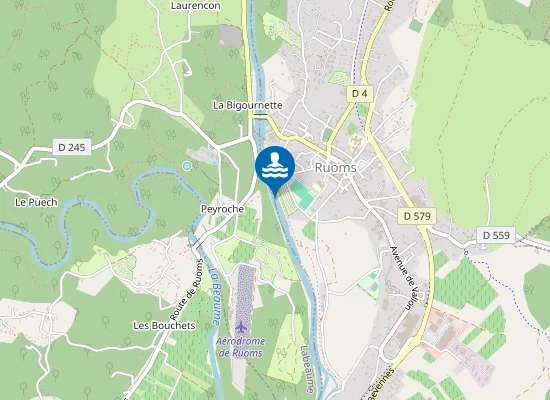 Map of L'ARDECHE A LA PLAGE DU STADE