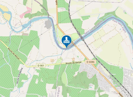 Map of L'ARDECHE A LA PLAGE DU PONT CASSE