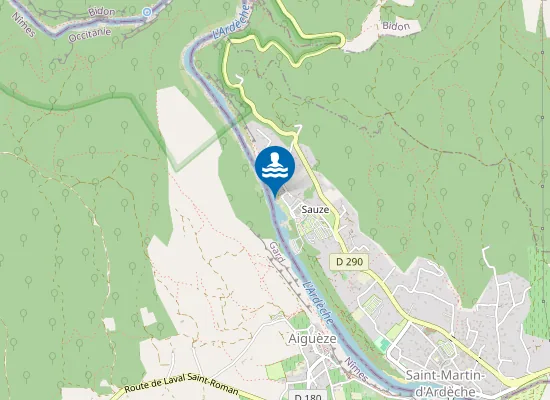 Map of L'ARDECHE A LA PLAGE DE SAUZE