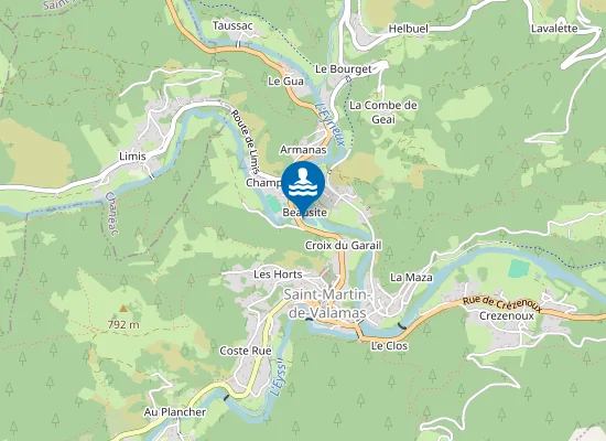 Map of LA SALIOUSE A LA PLAGE DE ST MARTIN