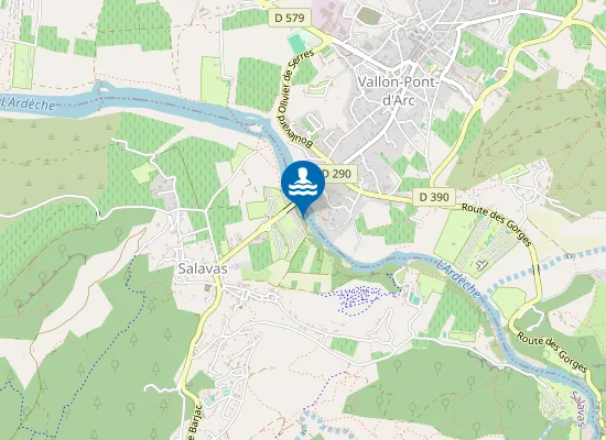 Map of L'ARDECHE AVAL PONT DE SALAVAS