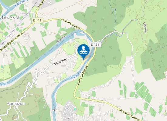 Map of L'ARDECHE A LA PLAGE DE SAMPZON