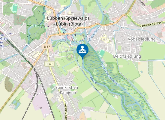 Map of SPREE NATURBADESTELLE LUEBBEN STEINKIRCHEN