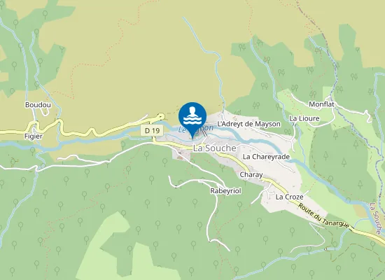 Map of LE LIGNON A LA PLAGE COMMUNALE