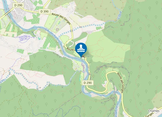 Map of L'ARDECHE AU LIEU DIT LES TUNNELS