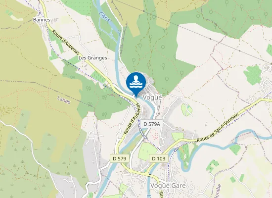 Map of L'ARDECHE A LA PLAGE DU VIEUX PONT