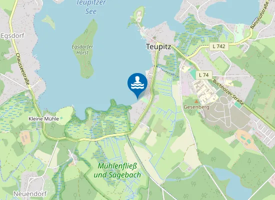 Map of TEUPITZER SEE TEUPITZ