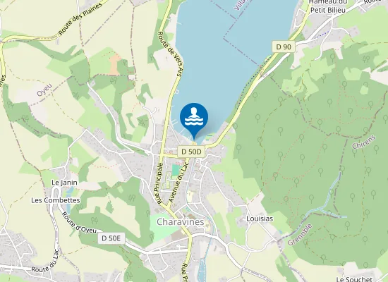 Map of CHARAVINES - LAC DE PALADRU