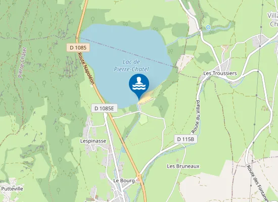 Map of PIERRE-CHATEL - LAC DE PIERRE-CHATEL - PLAGE DES CORDELIERS