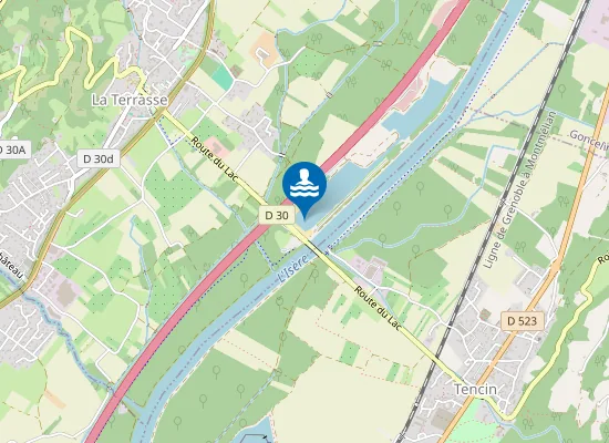 Map of LA TERRASSE - LAC DE LA TERRASSE - PLAGE