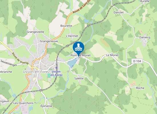 Map of PLAN D'EAU - LE CHANDIEU