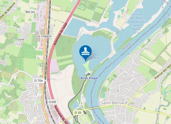 Map of PLAN D'EAU DU COLOMBIER