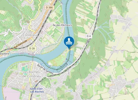 Map of PLAN D'EAU DE CONDRIEU-LES ROCHES