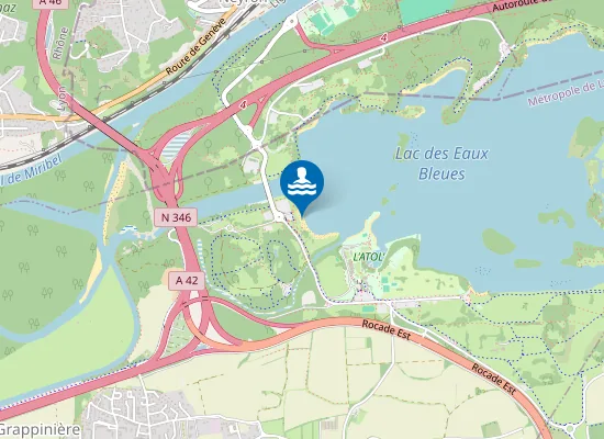 Map of MIRIBEL-PLAGE DU MORLET