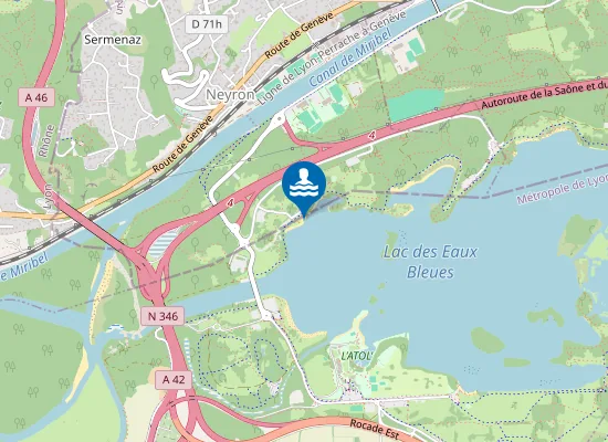 Map of MIRIBEL-PLAGE DE LA BARAKA