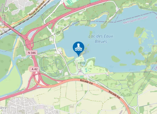 Map of MIRIBEL-PLAGE DE L'ATOL