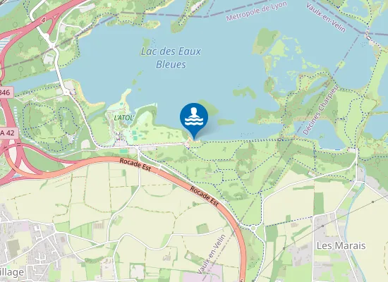 Map of MIRIBEL-PLAGE DU FONTANIL