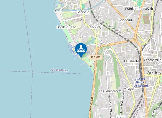 Map of PLAGE MUNICIPALE D'AIX LES BAINS AQUALAC