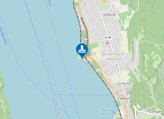 Map of PLAGE MUNICIPALE DE LA BASE DE LOISIRS DE BRISON