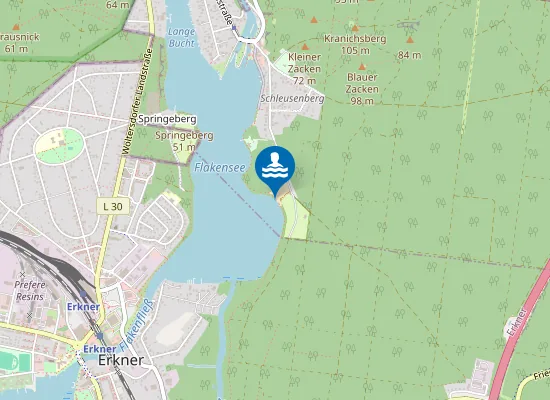 Map of FLAKENSEE WOLTERSDORF ZELTPLATZ E 42