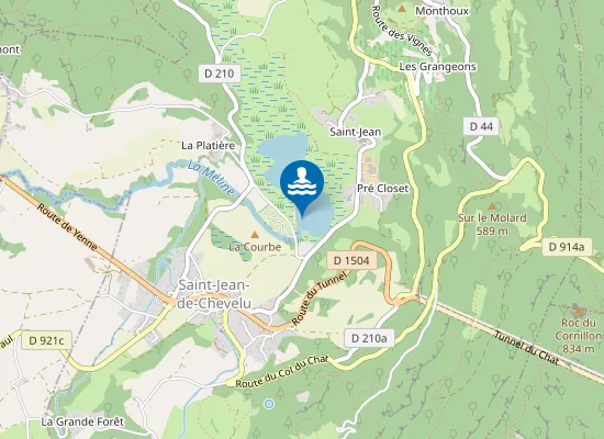 Map of PLAN D'EAU ST JEAN DE CHEVELU