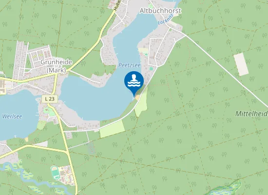 Map of PEETZSEE GRUENHEIDE ZELTPLATZ E34