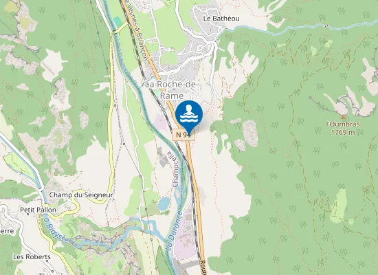 Map of PLAGE DU LAC DE LA ROCHE DE RAME