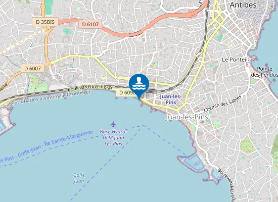 Map of GRANDE PLAGE JUAN LES PINS