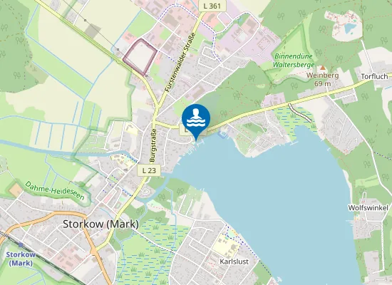 Map of STORKOWER SEE STORKOW STRANDBAD