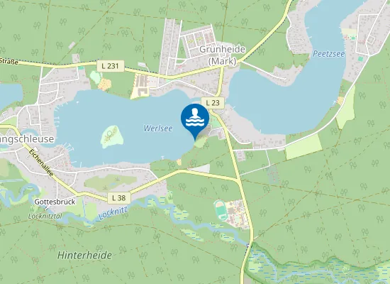 Map of WERLSEE GRUENHEIDE SUEDSTRAND