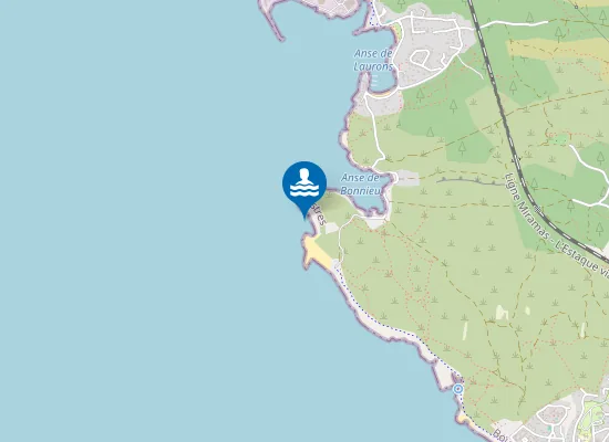 Map of PLAGE DE BONNIEU