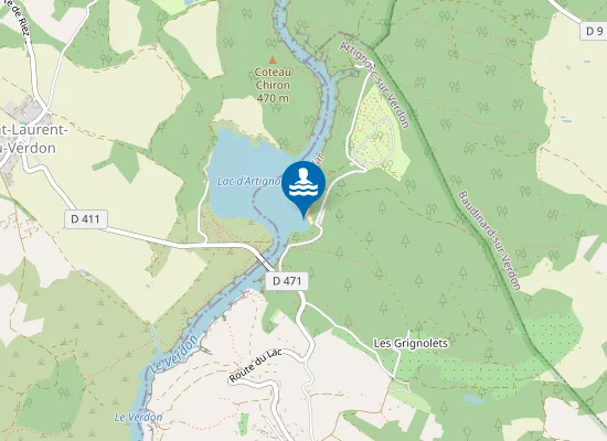 Map of PLAGE D'ARTIGNOSC