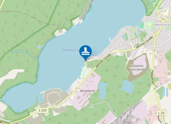 Map of GROSSER STIENITZSEE HENNICKENDORF