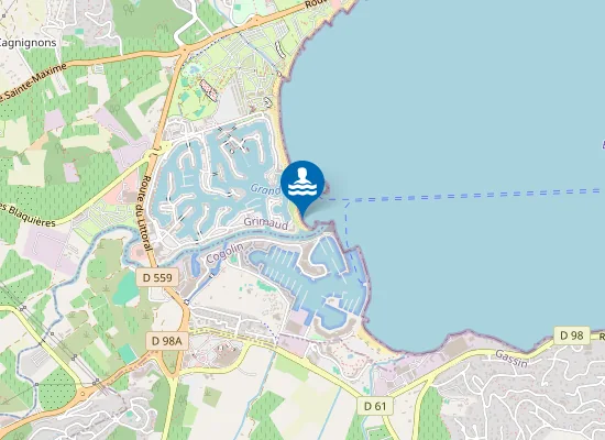 Map of PLAGE DE PORT GRIMAUD SUD