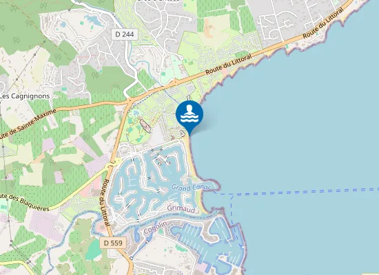 Map of PLAGE DE PORT GRIMAUD