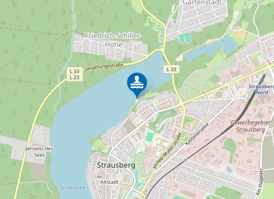 Map of STRAUSSEE STRAUSBERG LIEGEWIESEN NORD BADSTRASSE