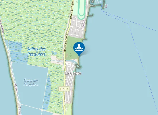 Map of PLAGE PESQUIERS-BONA