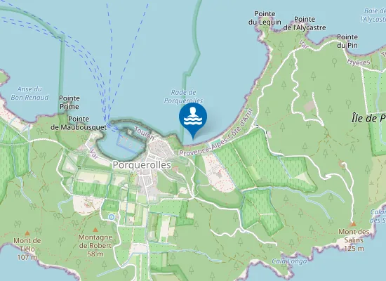 Map of PORQUEROLLES-GRANDE PLAGE (COURTADE)