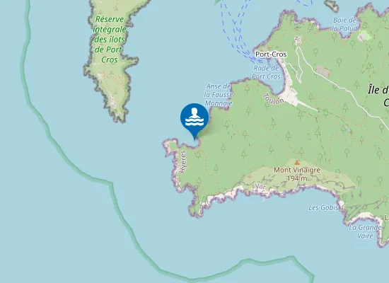 Map of ILE DE PORT CROS SUD - ANSE DE JANETS